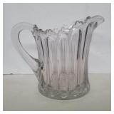 Large fostoria clear glass pitcher 8in tall 7.5in