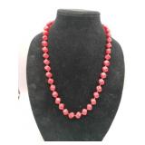 Vintage chunky pink marble-like resin bead