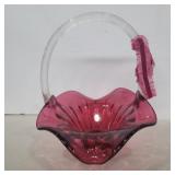 Fenton cranberry ruffled edge cranberry glass