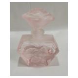 Pink frosted glass rose perfume bottle