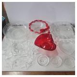 Lear glass bowls, flowers, and more