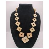 Vintage handmade yak-bone square plate bead