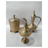 Brass burner, container,