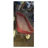 Red metal wagon