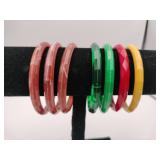 Art Deco plastic bangle bracelets