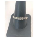 14k white gold clear stones ring Marked 14k w.