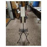 Antique Victorian cast iron & oak book stand.