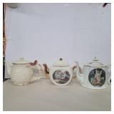 3 porcelain teapots 2 angel style and Thomas