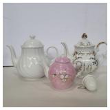 Lefton, Bavarian, and unmarked teapots and tea