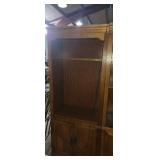 Wooden 2 shelf lighted bookcase with storage