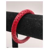 Runarta Red Cinnabar carved bangle bracelet