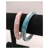 2 vintage mother of pearl Mosaic bagel bracelets