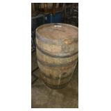 50gal wooden used whiskey barrel marked heaven