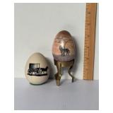Hand-carved Kenyan soapstone egg & Rockome