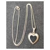 Silver heart black onyx Stone pendant  box chain