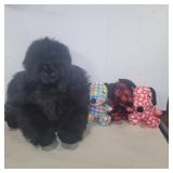 Gorilla and 3 snoopy stuffed animals