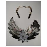 Large mother of pearl statement necklace