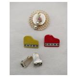 Music instrument brooches