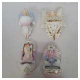4 porcelain holy water fonts 6in