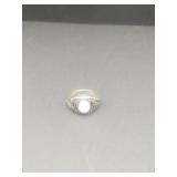 Silvertone with Opal Like Stone Very Pretty