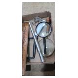 Magnifying glasses , ruler, ring sizers