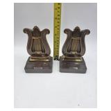 P M C Cast Lyre Book Ends