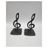Cast Iron Treble Cleff Book Ends