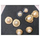 Gold tone and Pearl post earrings