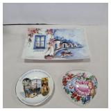 Hand painted heart wall pocket, painted seaside