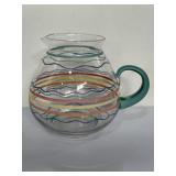 Hand-blown glass pitcher, possibly Mexican