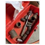 Small toolbox with sockets and ratchet