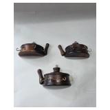 3 wooden Tea Strainer holders 4 x 3"