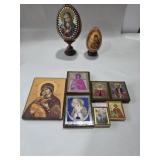 Russian Orthodox Painted Eggs and Wood Blocks