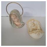 Mother Mary head figure 6in and holy water font