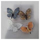 3 butterfly pins