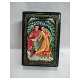 Hand painted Russian lacquer keepsake box 3.5 x 5