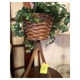 Wooden fern basket with greenery 23" x 10"