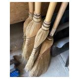 4 straw brooms