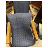 2 Wooden and Upholstered Chairs