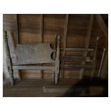 Antique Rope Bed headboard, footboard, and rails