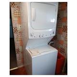 GE stackable washer and electic dryer white model