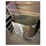Oval metal holding tank/bin 45" x 27" x 30"