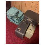 Three hard suitcases and aqua blue suitcase set