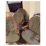4 Swivel Rolling Chairs with Cushions
