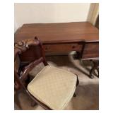 Wood Writing Desk with Chair 45" x 28" x 29"