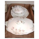 England Porcelain gravy bowl, platters & serving