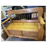 Wooden Cedar Lined Storage Bench 48" x 20" x 39"