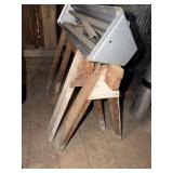 2 Wooden Saw Horses and 1 Collapsing Metal Saw