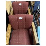 2 Wood and Upholstered Chairs