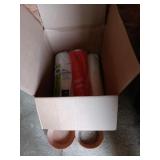 3 large rolls of plastic & 2 terra Cotta Trays